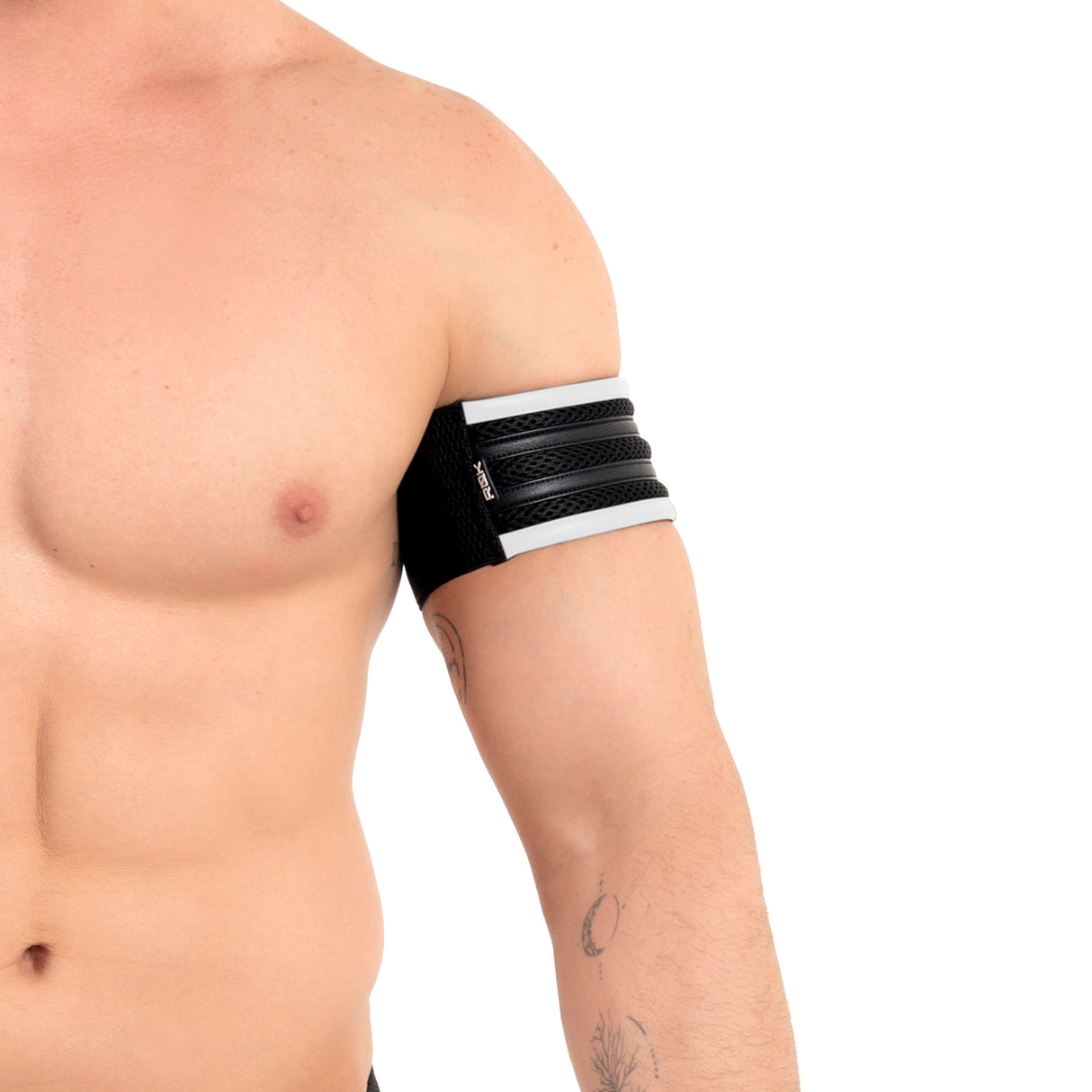 ROK Two Stripes Eco Bicep Band Black White