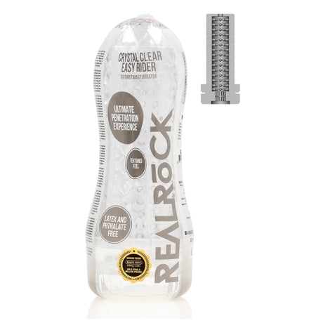 RealRock Crystal Clear Easy Rider Textured Masturbator Clear