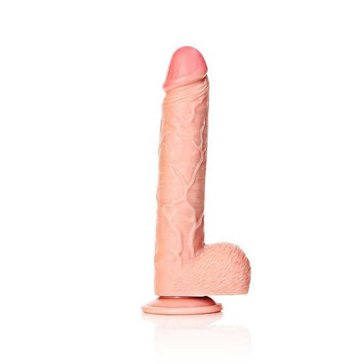 RealRock Straight Realistic Dildo with Balls 10 Inch Light