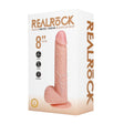 RealRock Straight Realistic Vibrating Thrusting Dildo with Balls 8 Inch Light