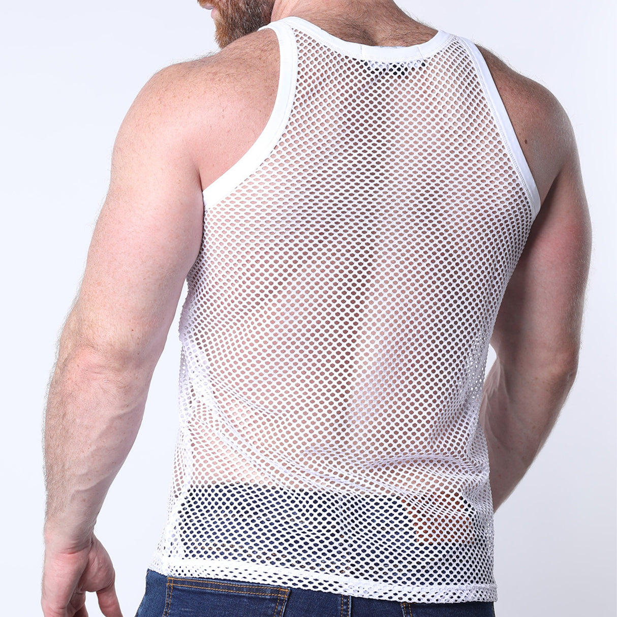 Timoteo Santorini Mesh Tank Top White