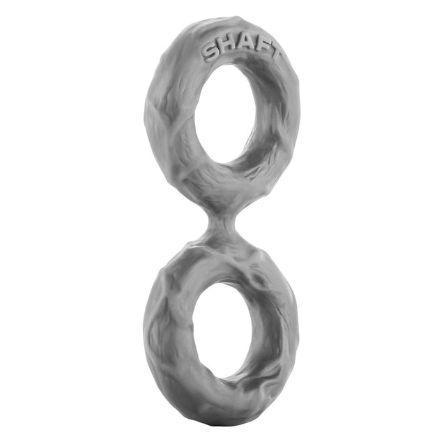 Shaft Double Cock Ring Model D Size 2 Medium Grey
