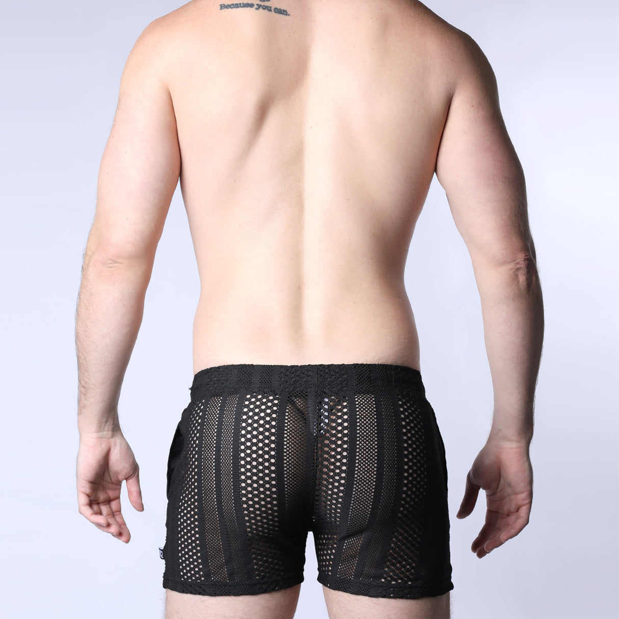 TIMOTEO Sicily Crochet Mesh Short Black