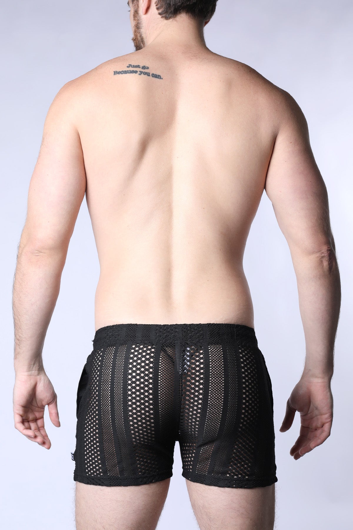 TIMOTEO Sicily Crochet Mesh Short Black
