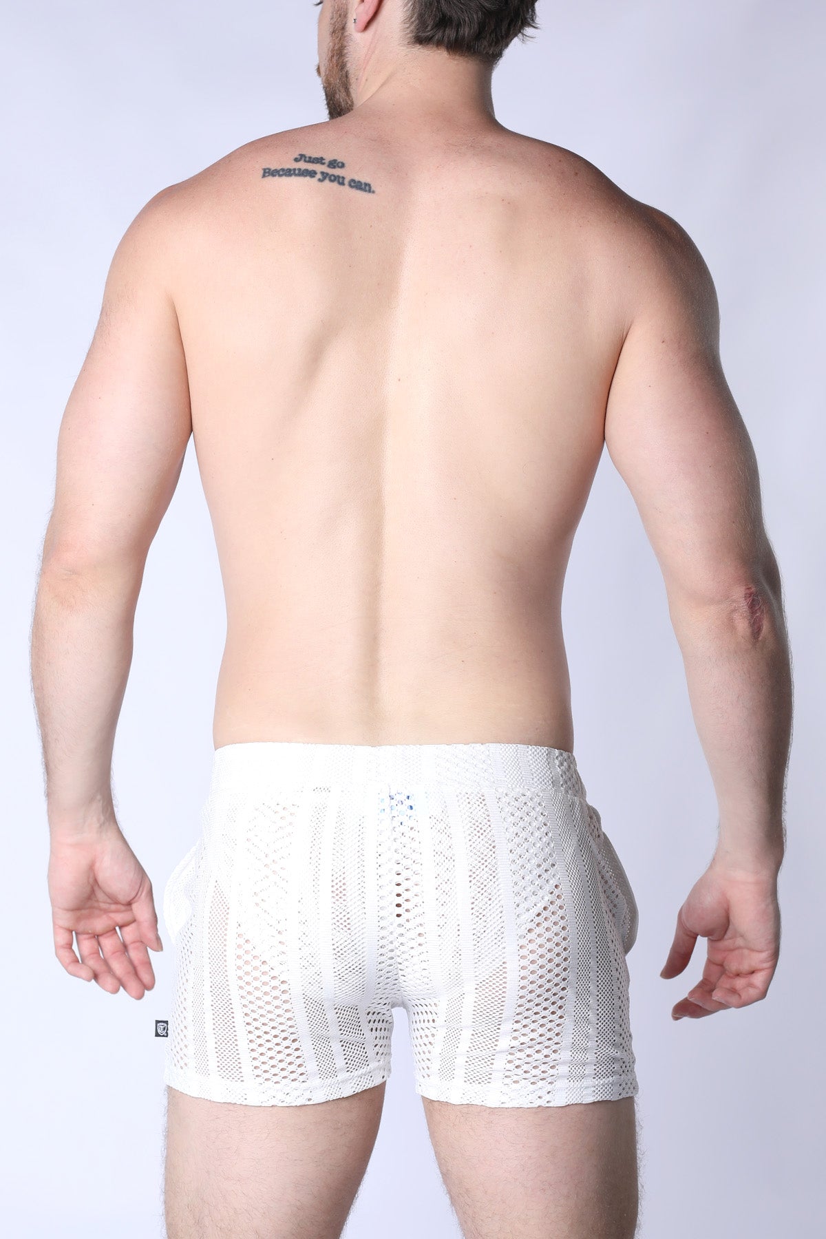 TIMOTEO Sicily Crochet Mesh Short White