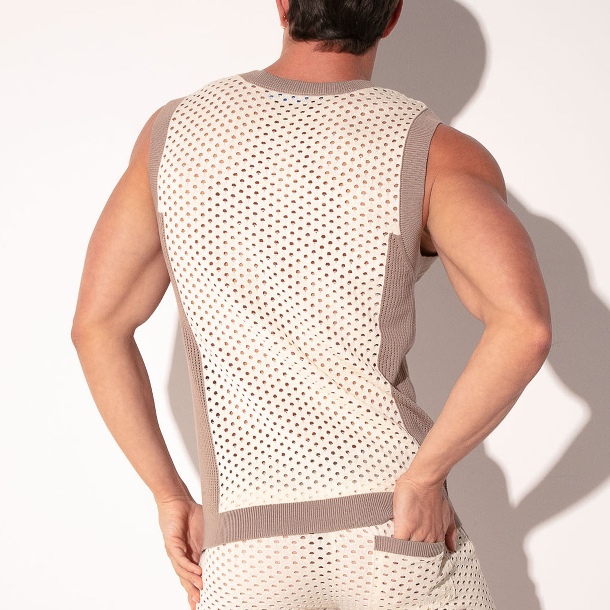 Code 22 Mosaic Tank Top Taupe