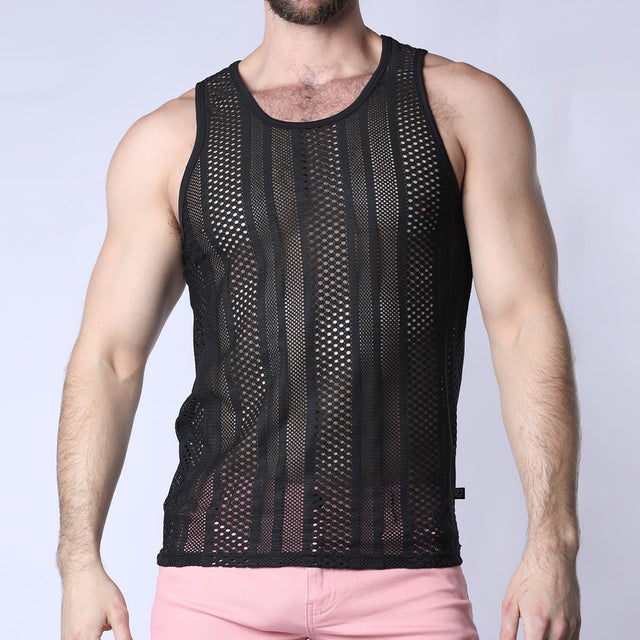 TIMOTEO Sicily Crochet Tank Top Black