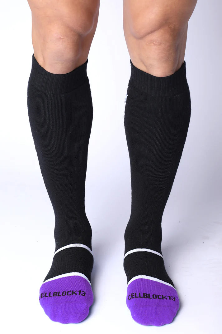 Cellblock 13 Take Down Knee High Socks Purple