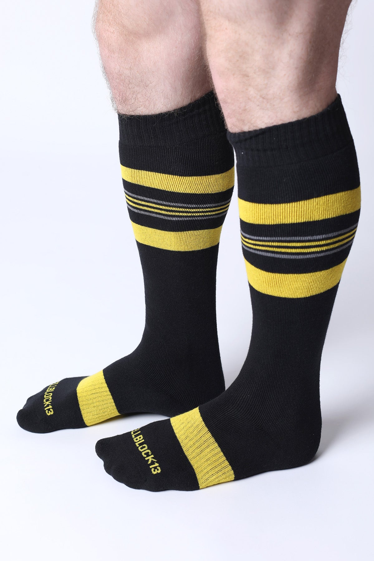Cellblock 13 Tight End Shadow Socks Black Yellow