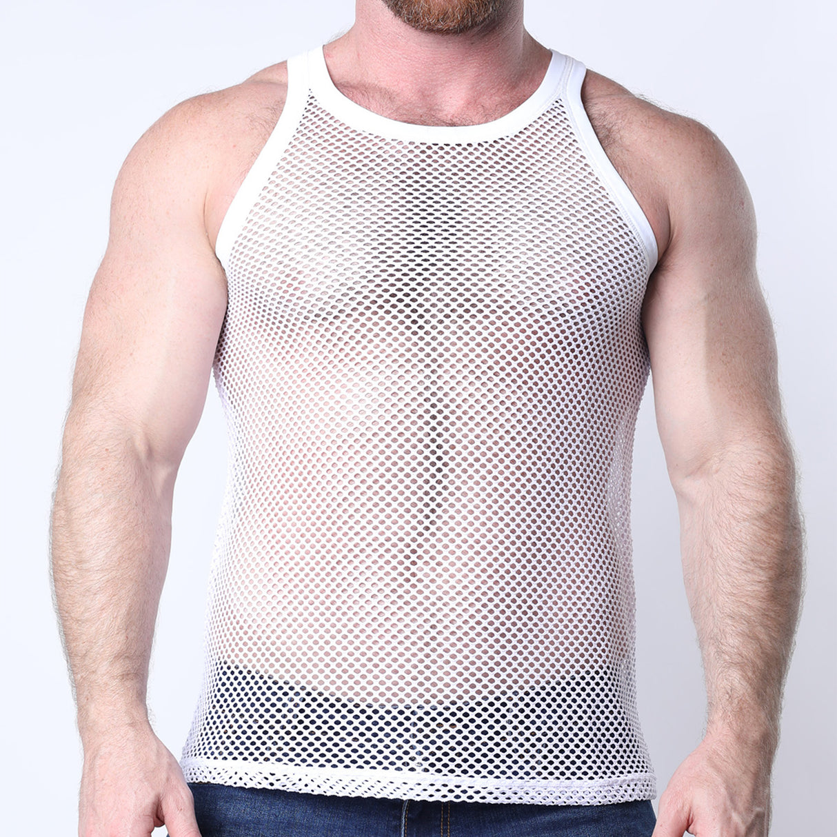 Timoteo Santorini Mesh Tank Top White