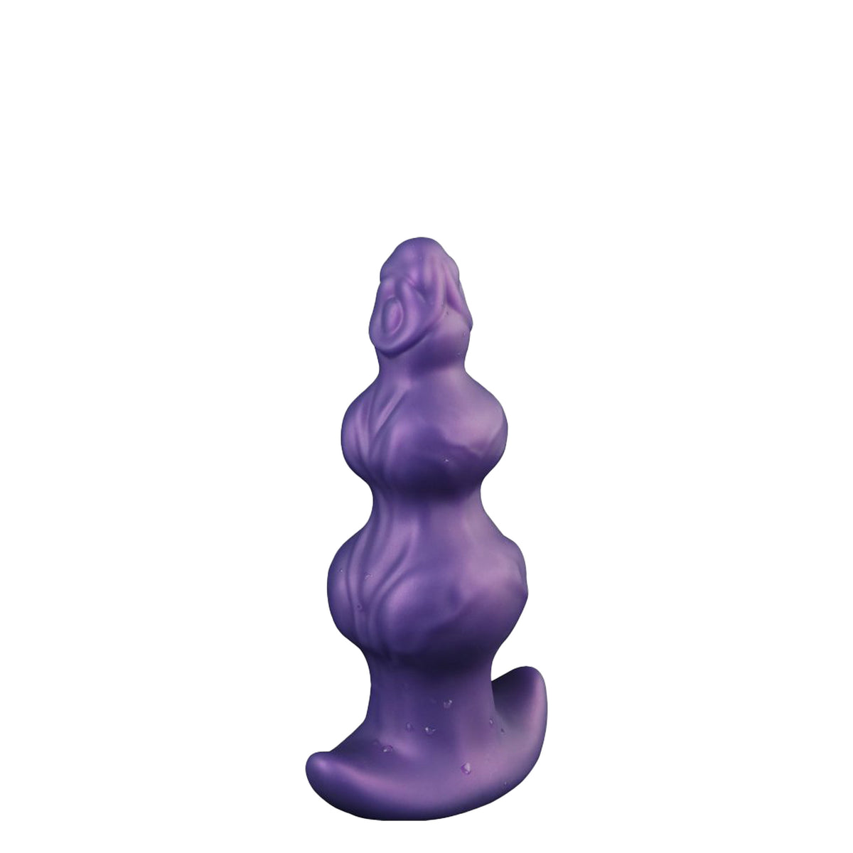 Purpleicious Liquid Silicone Knotted Butt Plug 5.9 Inch Small Purple