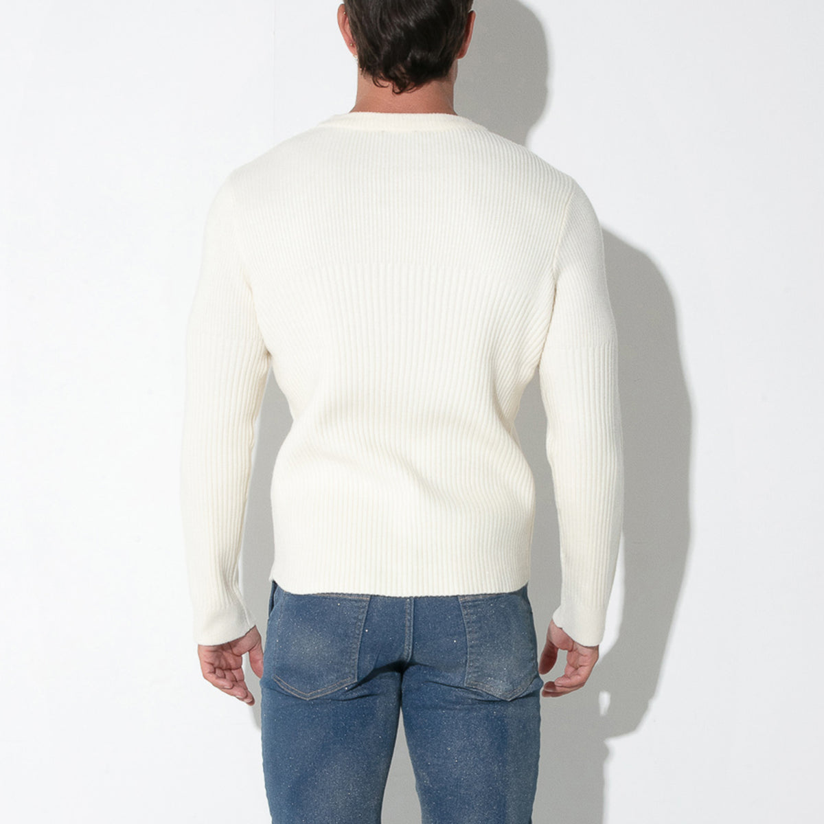 Code 22 Ribbed Sweater Off White