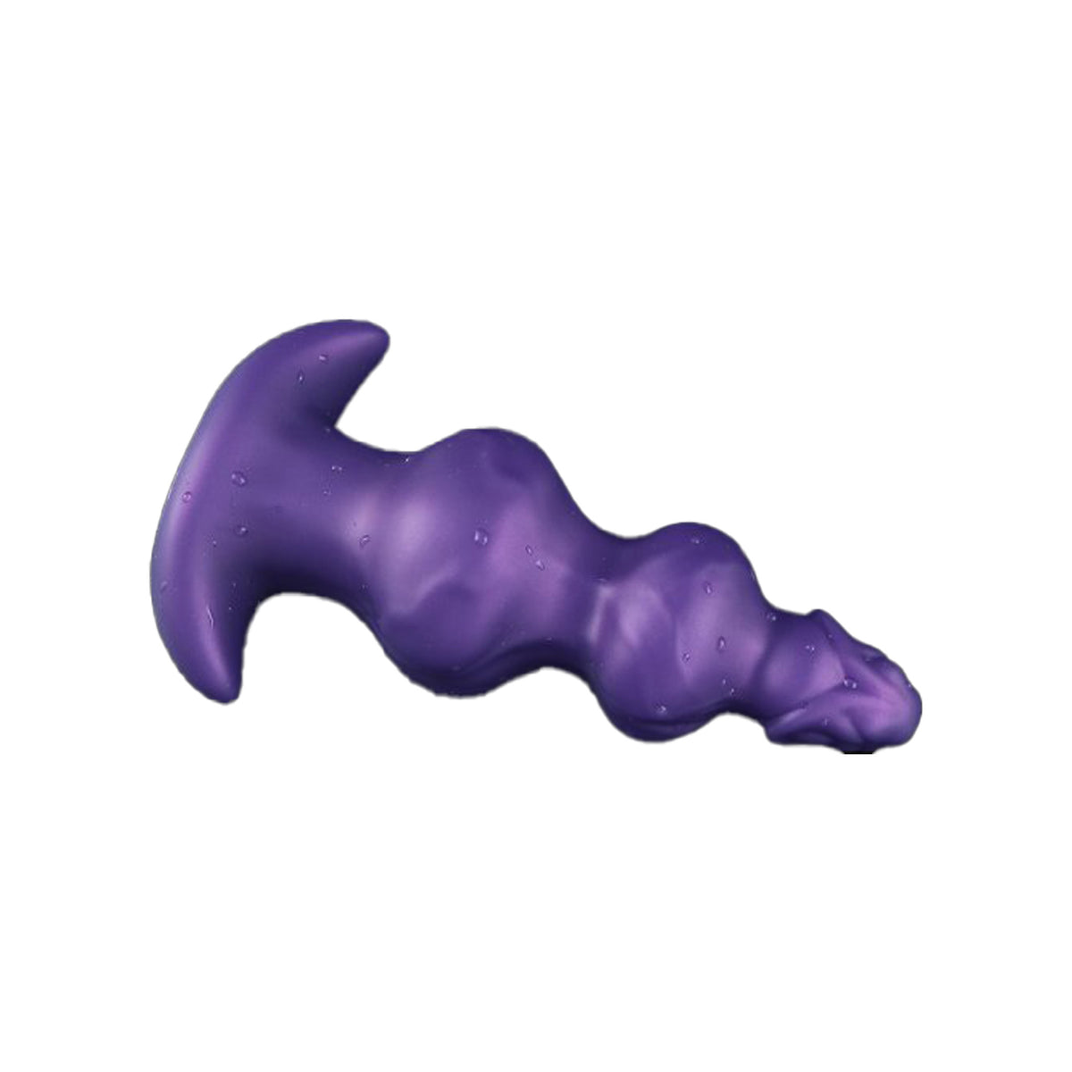 Purpleicious Liquid Silicone Knotted Butt Plug 5.9 Inch Small Purple