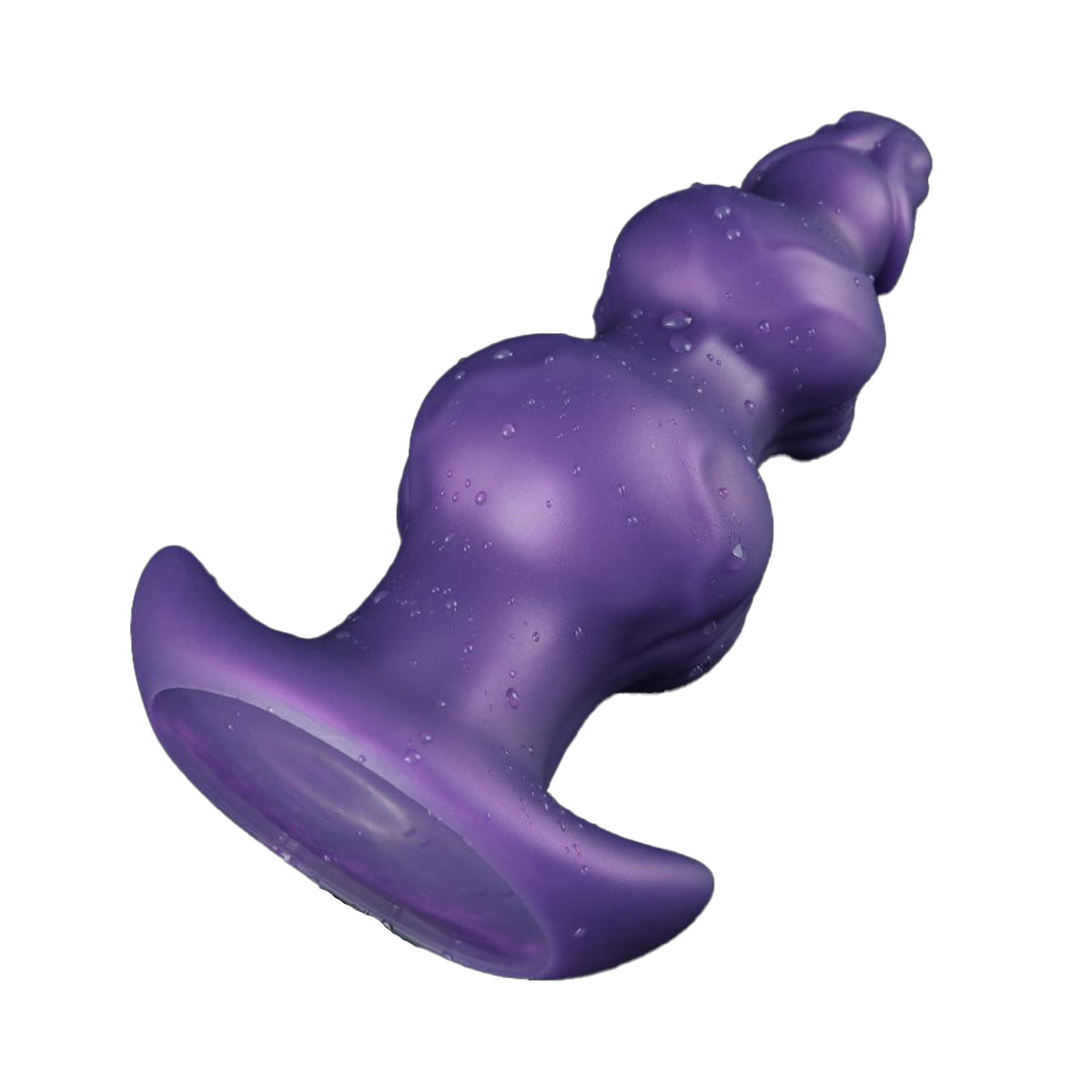 Purpleicious Liquid Silicone Knotted Butt Plug 7.1 Inch Medium Purple