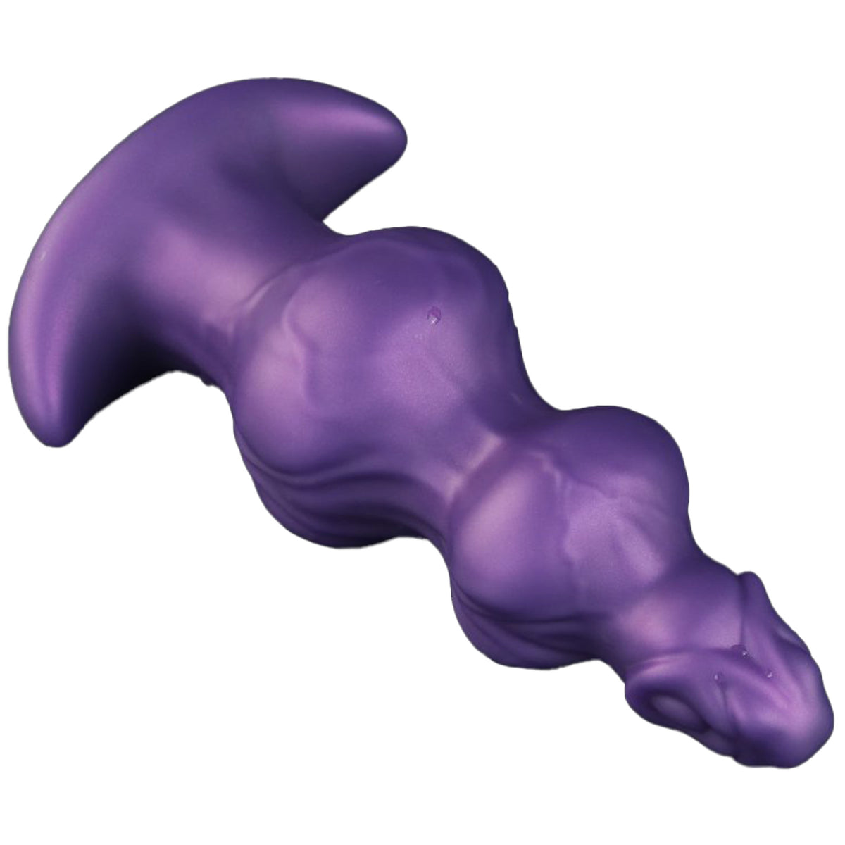 Purpleicious Liquid Silicone Knotted Butt Plug 8.1 Inch Large Purple