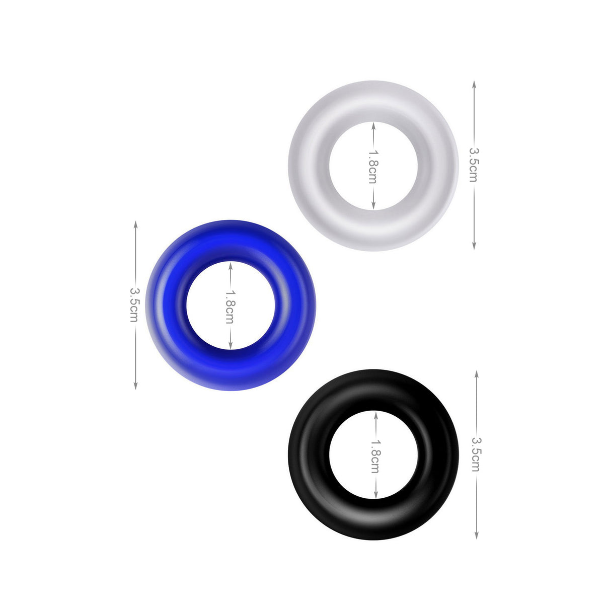 Donut Triple Cock Ring Set Blue