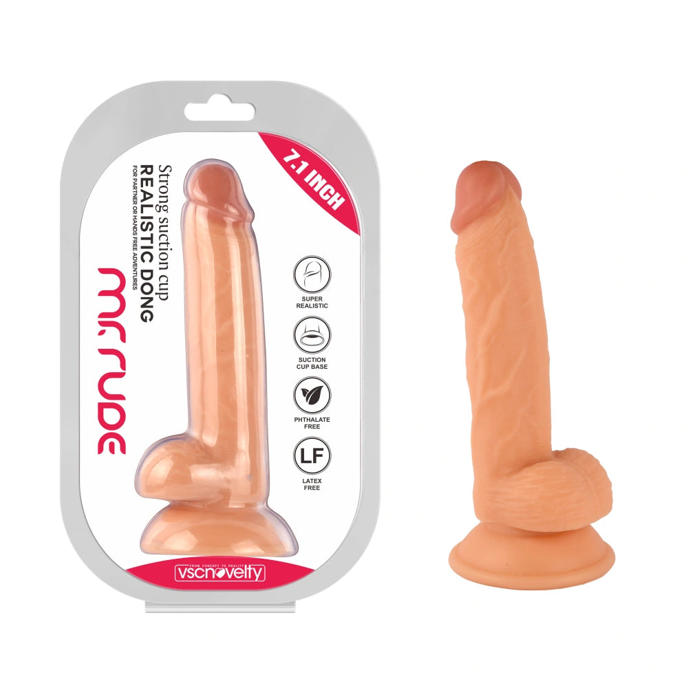 Mr. Rude V2 Realistic Dong 7.1" Flesh