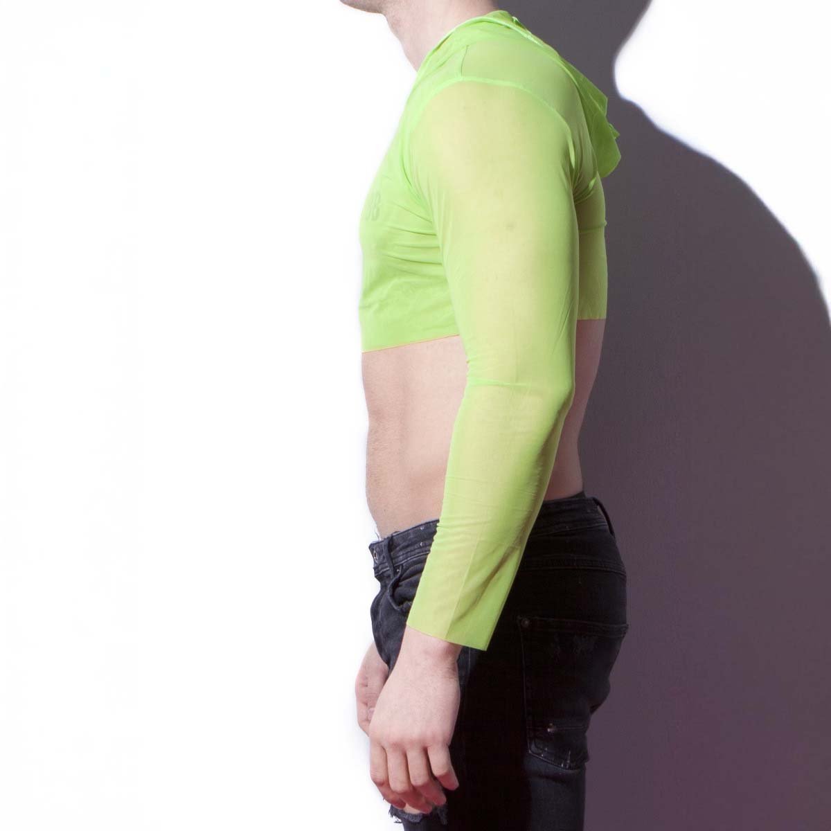 Alexander Cobb Transparent Crop Hoody Lime Green