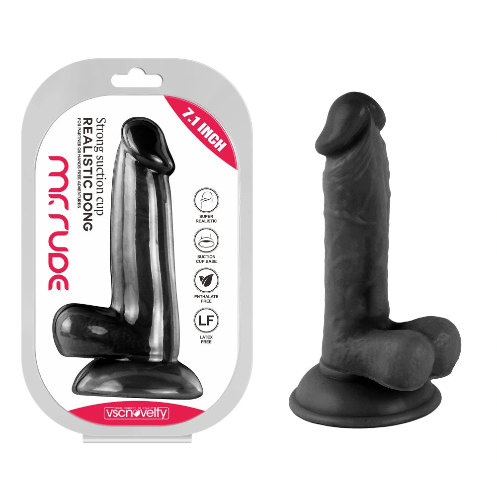 Mr. Rude V1 Realistic Dong 7.1" Black