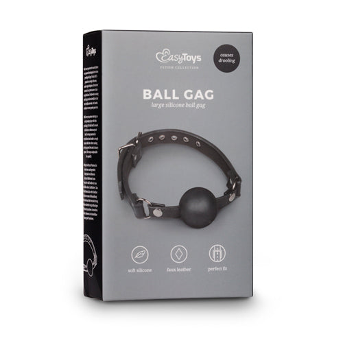 EasyToys Ball Gag with Large Silicone Ball Black