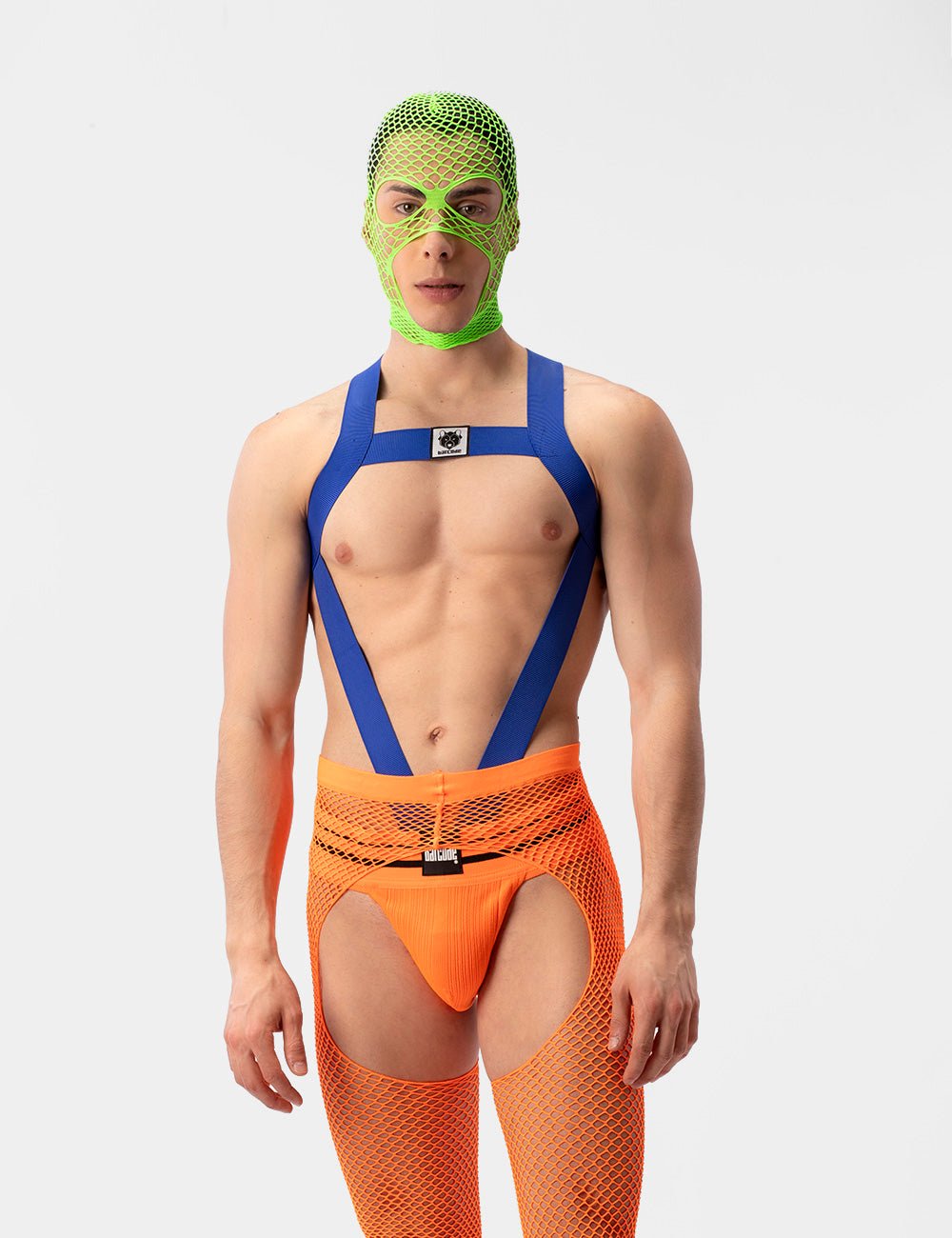 Barcode Berlin Fishnet Mask Sicily Neon Green - FETCH