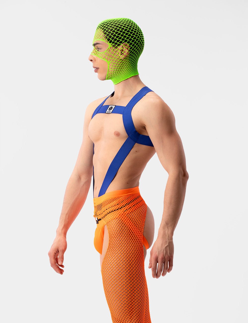 Barcode Berlin Fishnet Mask Sicily Neon Green - FETCH