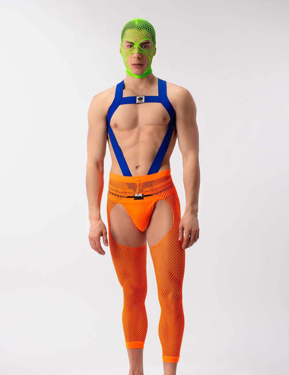 Barcode Berlin Fishnet Mask Sicily Neon Green - FETCH