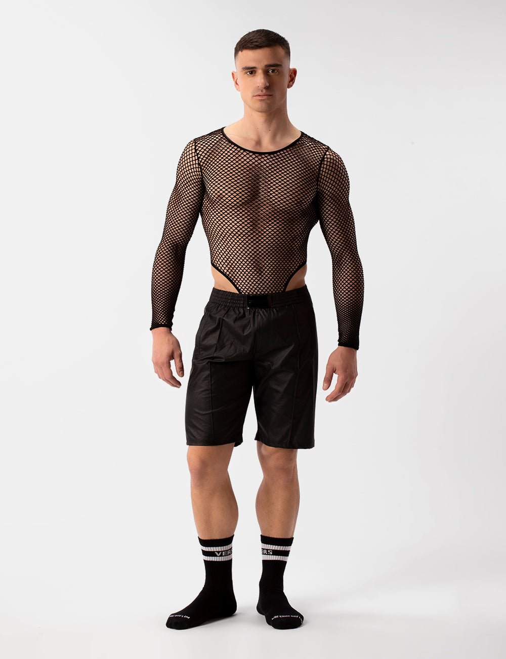 Barcode Berlin Leather Look Short Polikor Black - FETCH