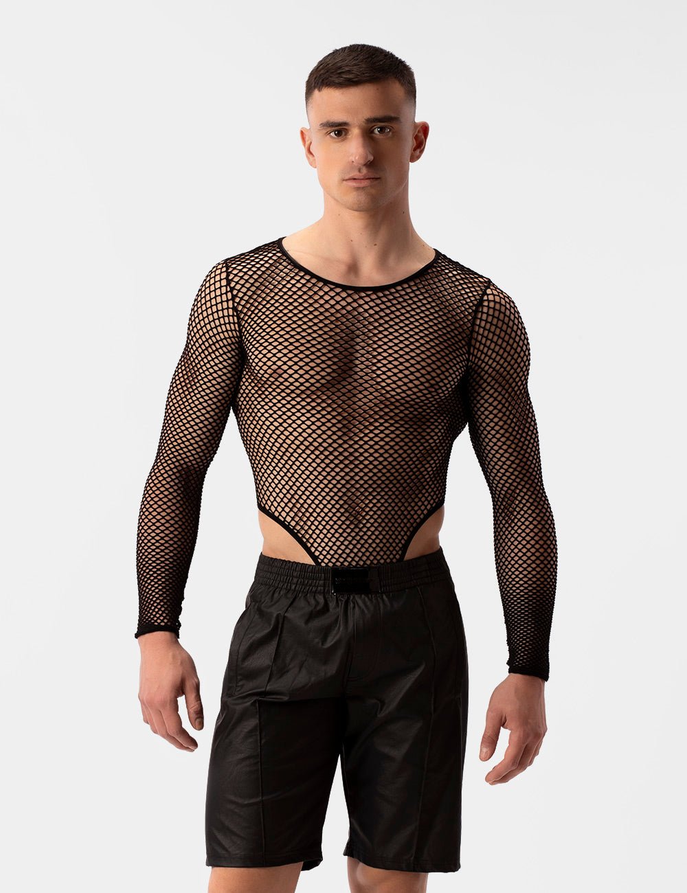 Barcode Berlin Leather Look Short Polikor Black - FETCH