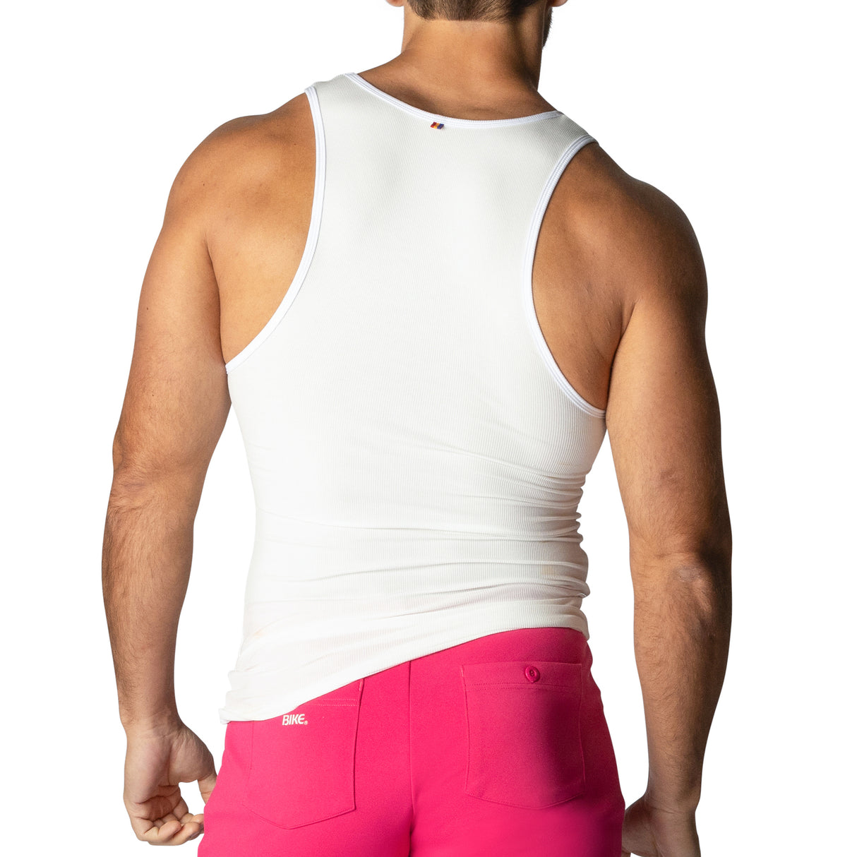 BIKE Rib Knit Tank Top White