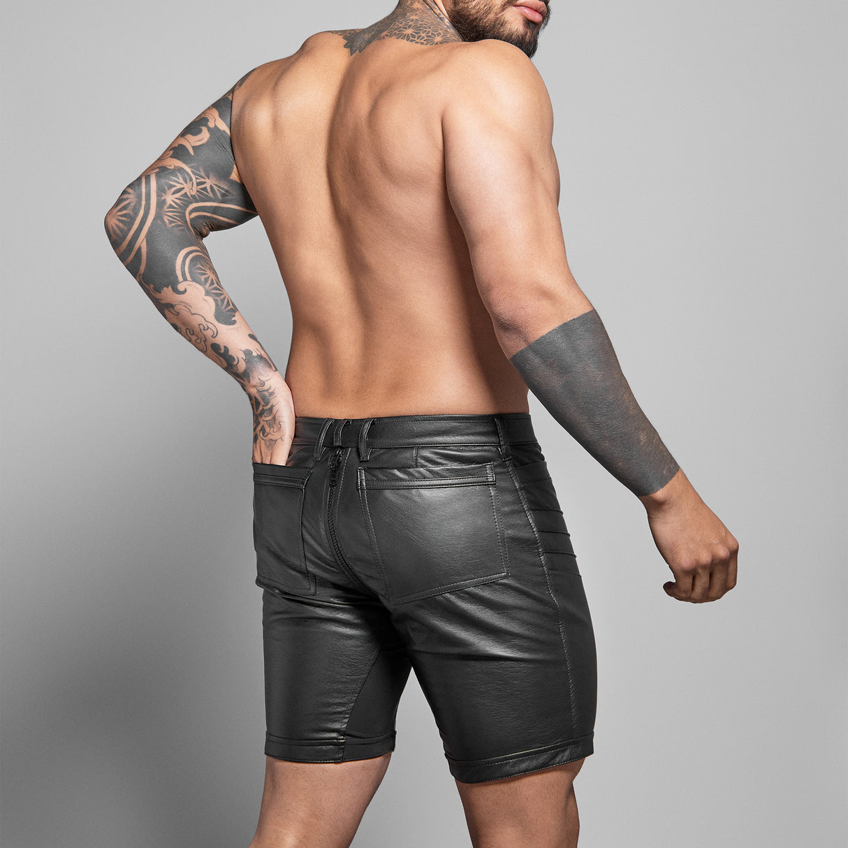 ROK Biker + Eco Long Zipper Short Black