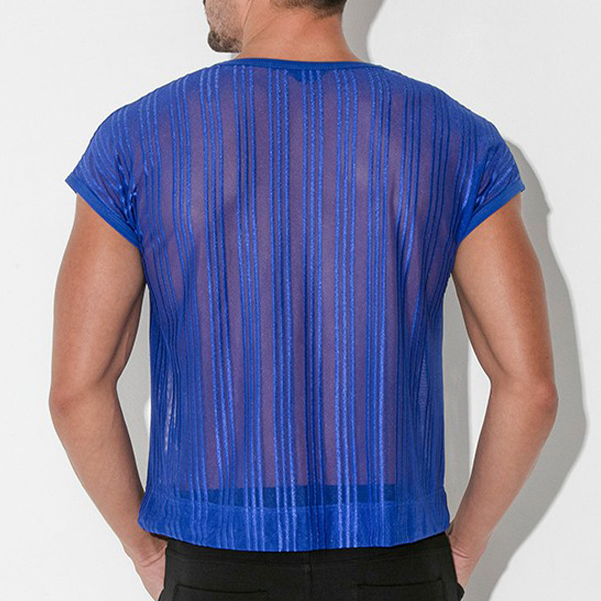 Code 22 Mesh Pinstripe T Shirt Blue