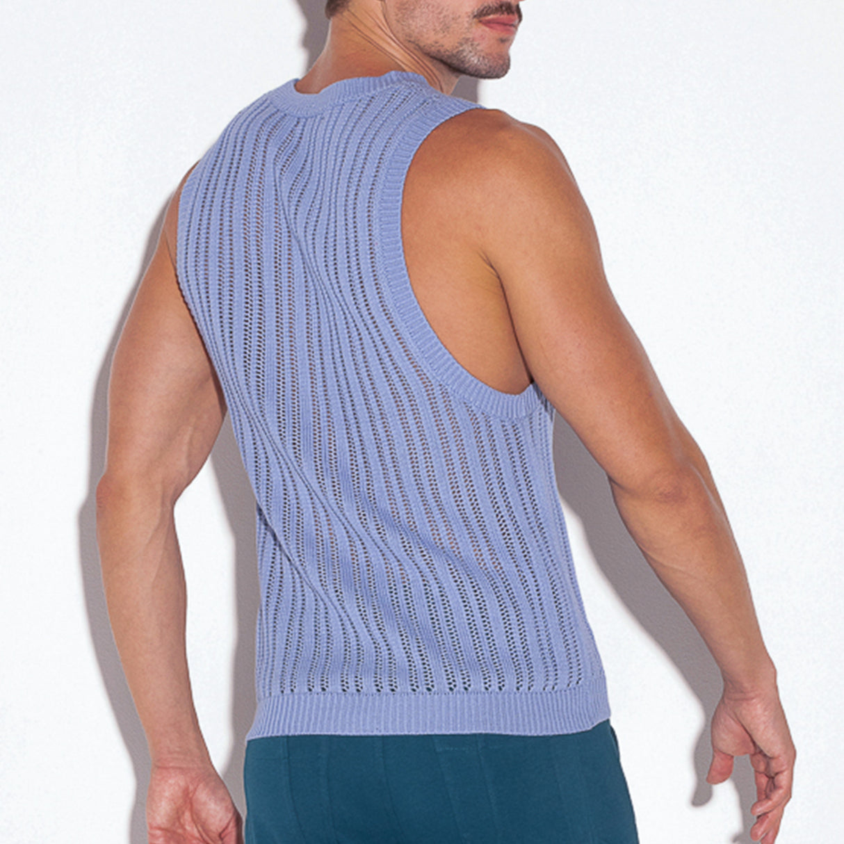 Code 22 Knitted Tank Top Sky Blue