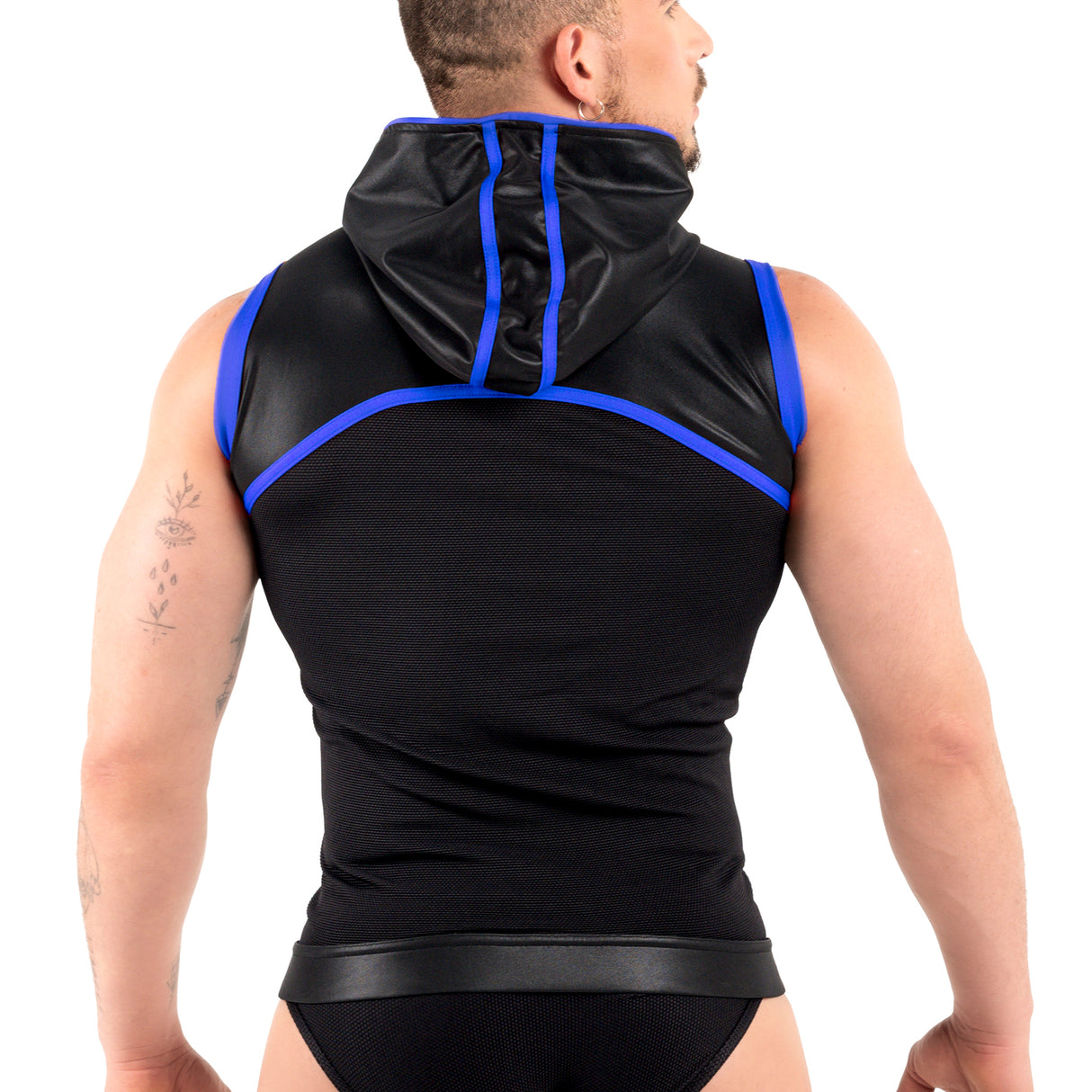 ROK Kinky Hoody Vest Black Blue