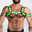 ruff GEAR Bold Leather Bulldog Harness Neon Green