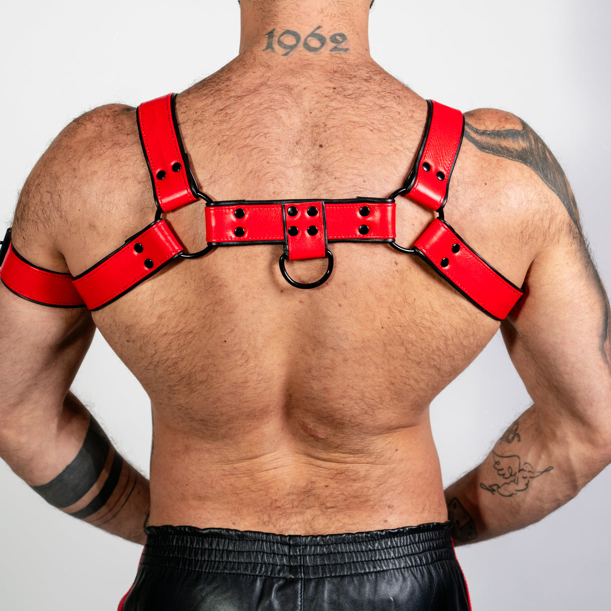 ruff GEAR Bold Leather Bulldog Harness Red