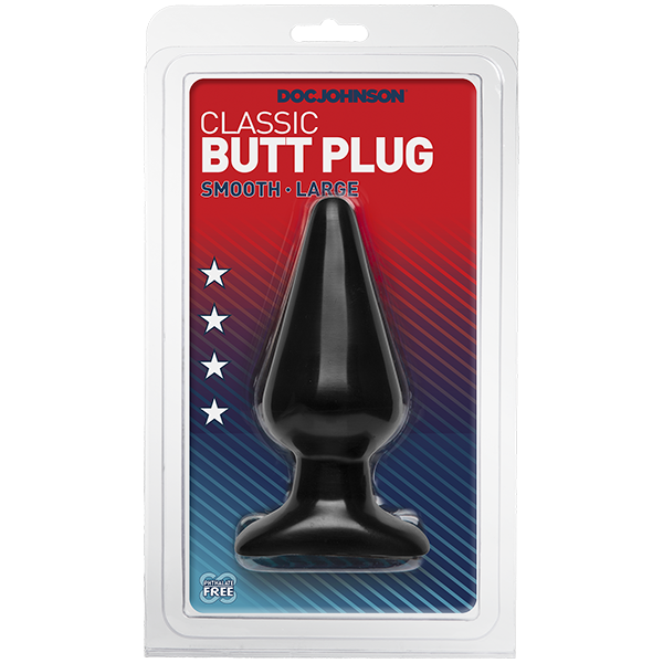 Doc Johnson Classic Butt Plug Smooth Black Large