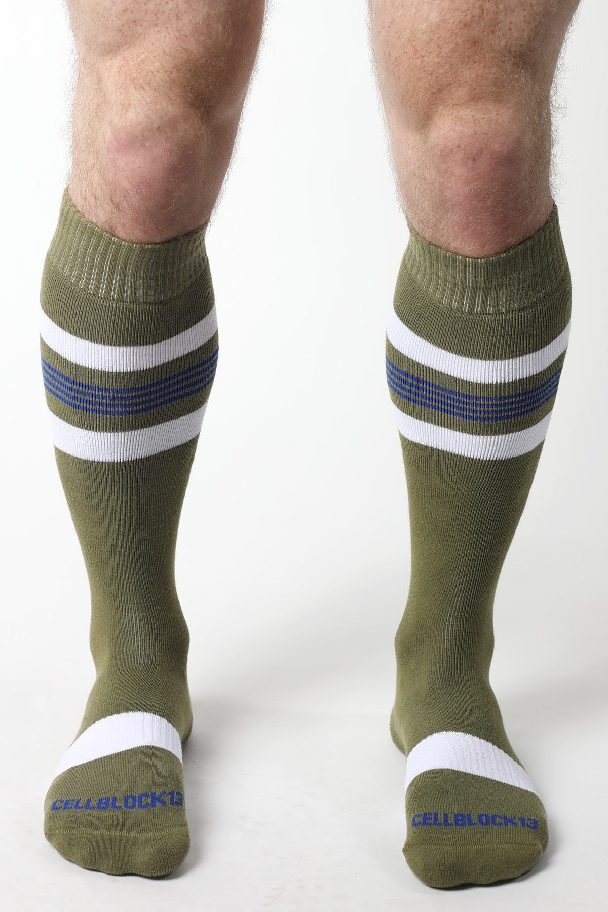 Cellblock 13 Tight End Knee High Socks Army Green - FETCH