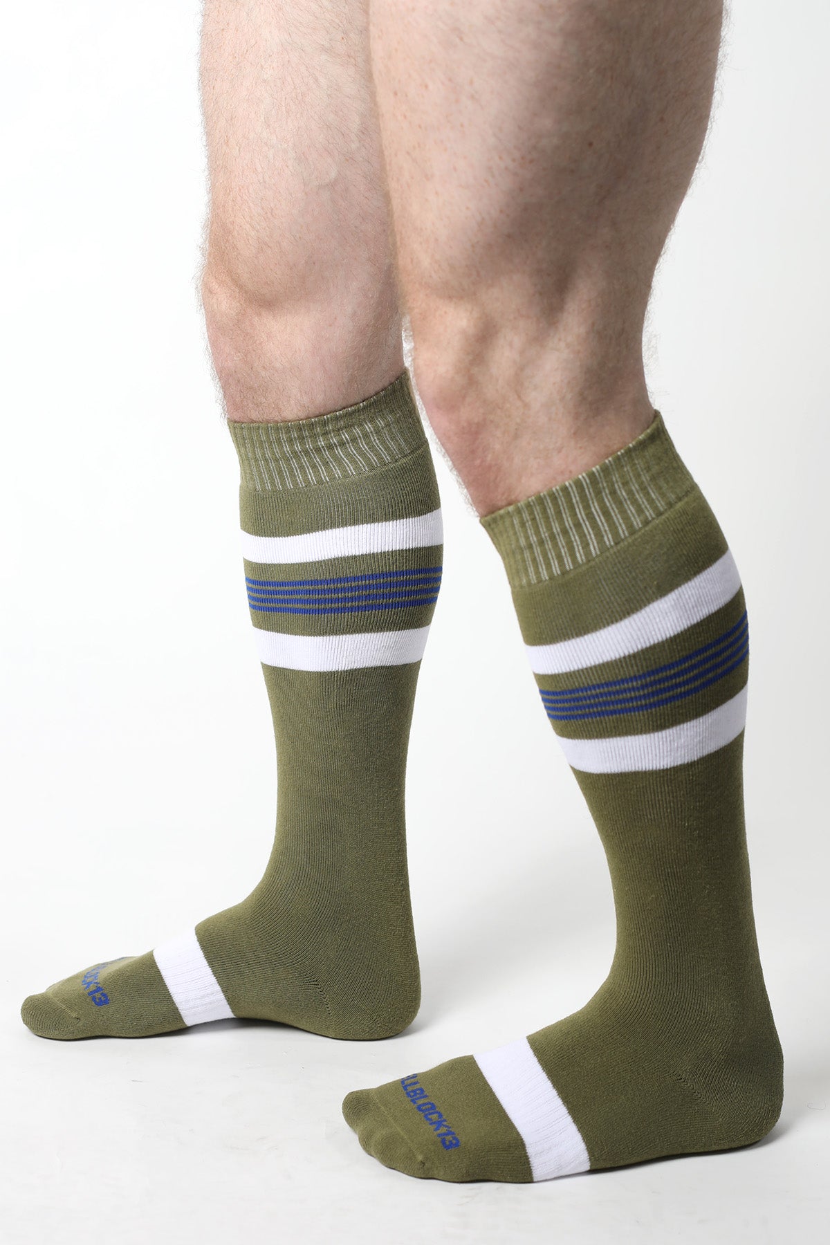 Cellblock 13 Tight End Knee High Socks Army Green - FETCH