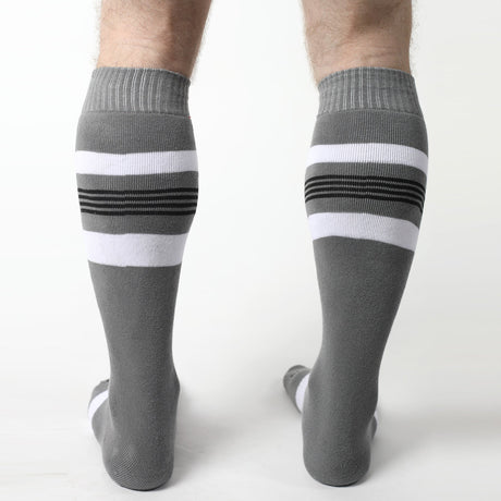 Cellblock 13 Tight End Knee High Socks Grey - FETCH