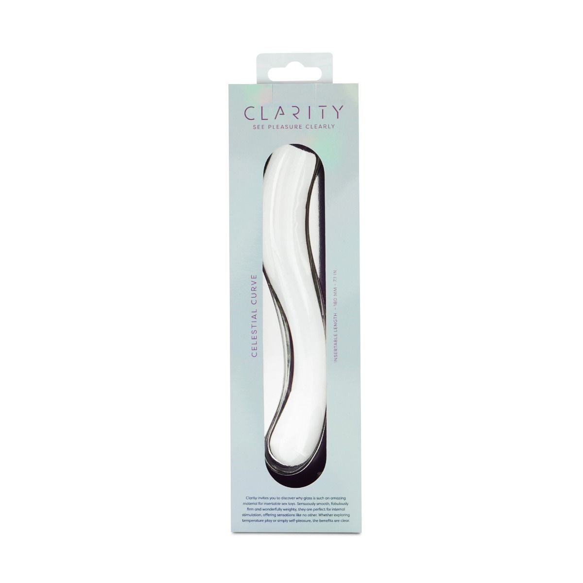 Clarity Celestial Curve Glass Dildo 7.1 Inch