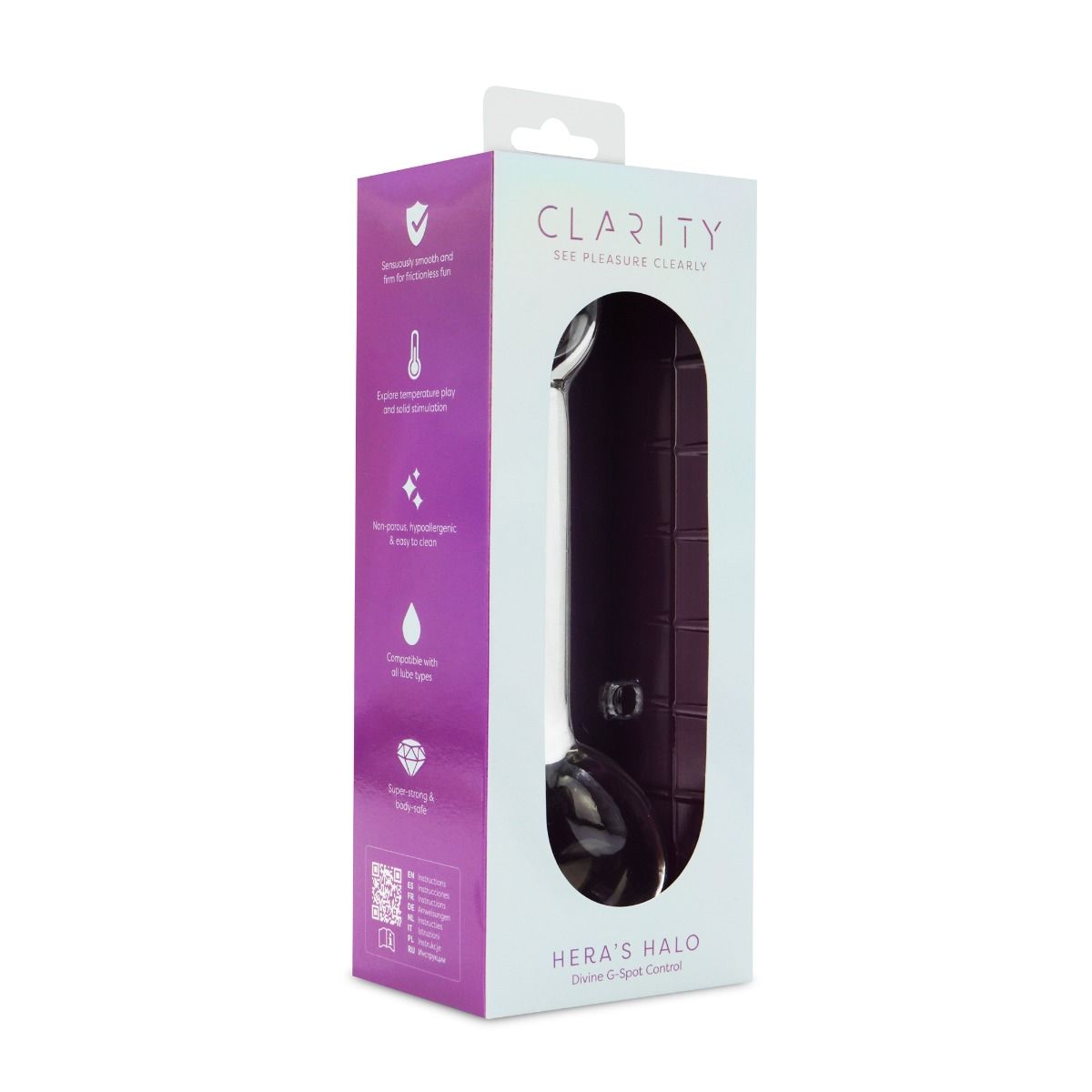 Clarity Hera's Halo Glass Dildo 6 Inch