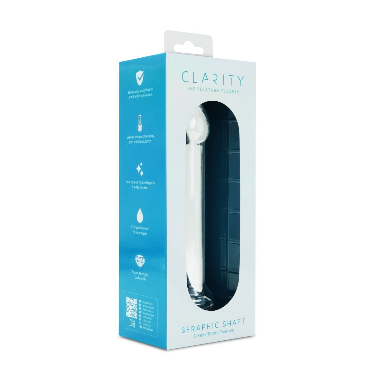 Clarity Seraphic Shaft Glass Dildo 6.6 Inch