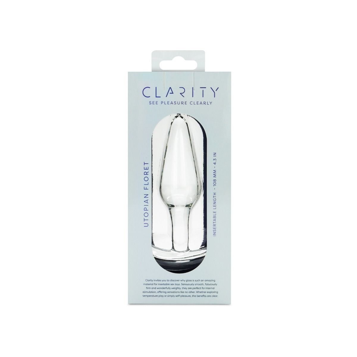 Clarity Utopian Floret Glass Butt Plug 4.3 Inch