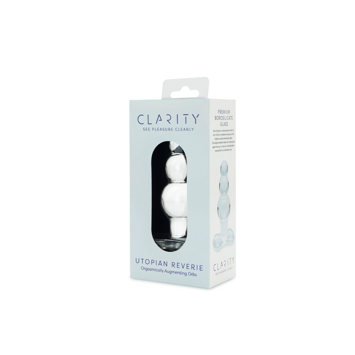 Clarity Utopian Reverie Glass Butt Plug 3.6 Inch