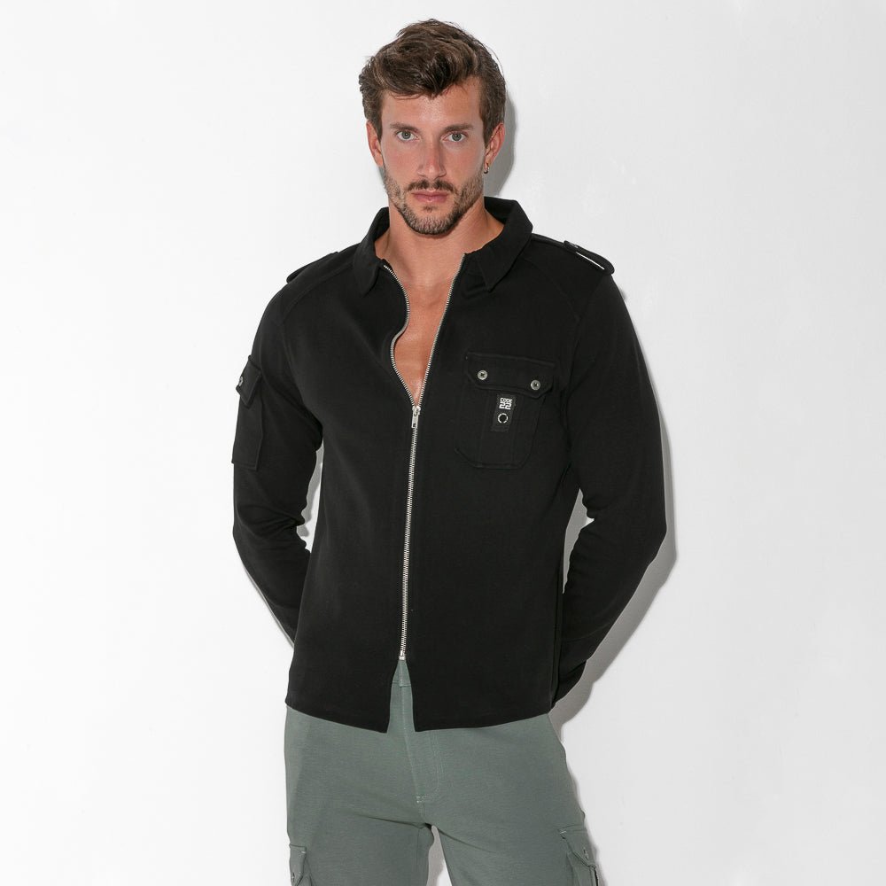 Code 22 Cargo Zip Overshirt Black
