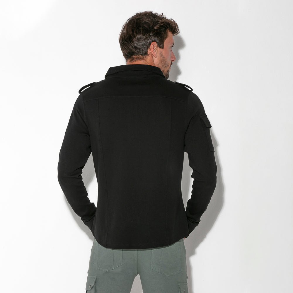 Code 22 Cargo Zip Overshirt Black