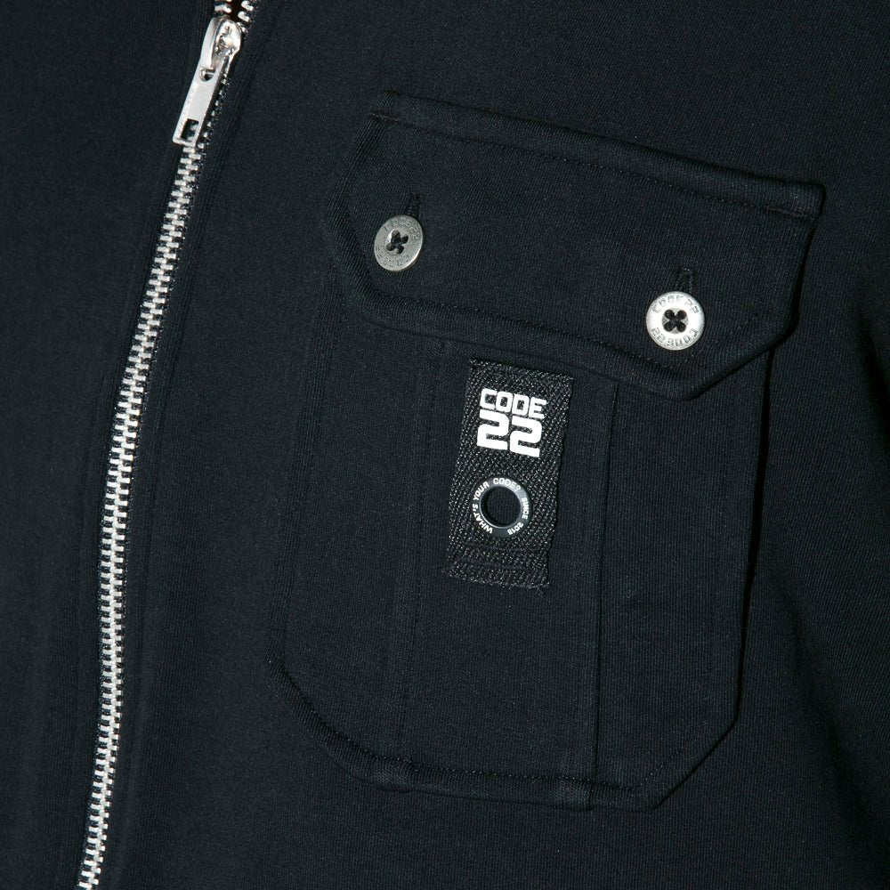 Code 22 Cargo Zip Overshirt Black