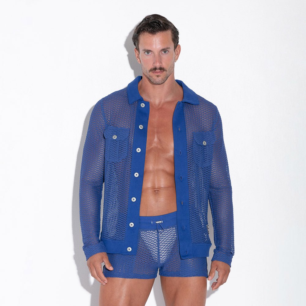 Code 22 Openwork Jacket Steel Blue - FETCH