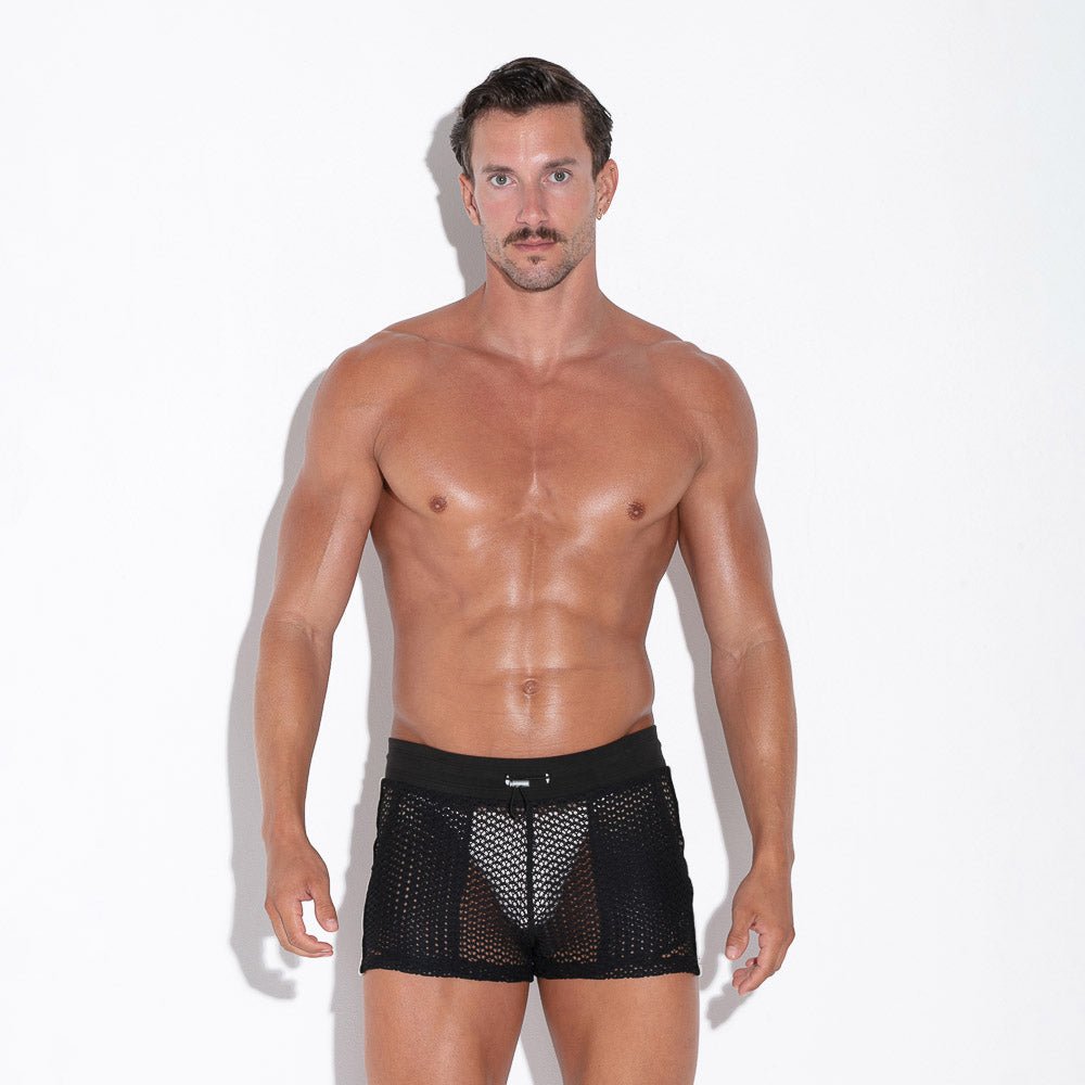Code 22 Openwork Mini Short Black - FETCH